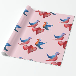 Liefdesvogels, Watervogel Vogels Inpakpapier