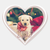 Liefdesvorm Aangepaste Foto Kerstmis Hart Sticker (Voorkant)