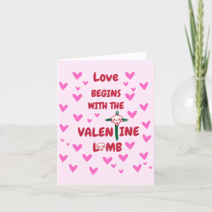 Liefdeswezens met Valentijn Lam Wenskaart Notitiekaartje