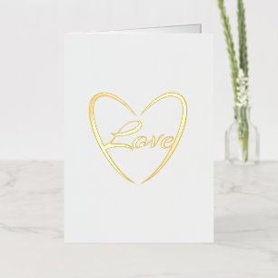 Liefdeswoord in een hart Folie Feestdagenkaart