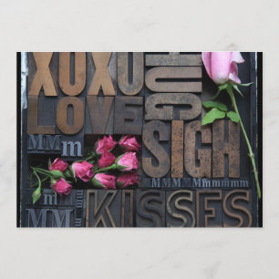 liefdeswoorden in briefpertype uitnodiging