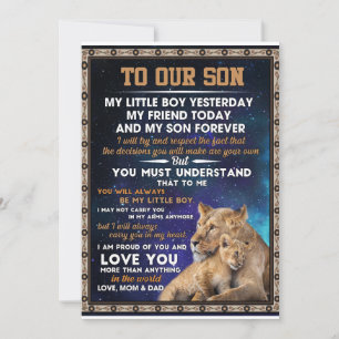 Liefdeszoon   Aan onze zoon ik ben trots op je en  Kaart
