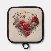 Liefdevol bloemenhart pannenlap (Voorkant)