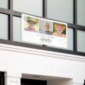 Liefdevol geheugen Moderne stijlvolle 3-foto begra Spandoek (Buitenkant Gebouw)