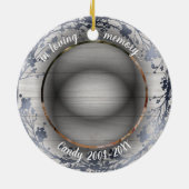 Liefdevol Rustiek Huisdierherdenking Foto Keramisch Ornament (Achterkant)