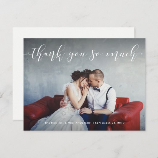 Liefdevol script | Bedankt met foto Briefkaart (Voorkant / Achterkant)