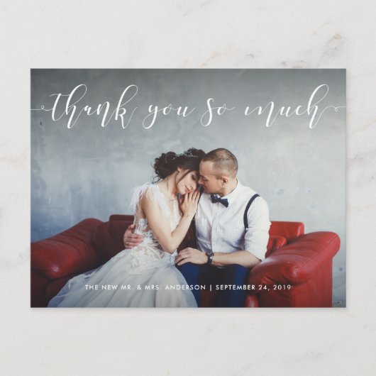 Liefdevol script | Bedankt met foto Briefkaart (Voorkant)