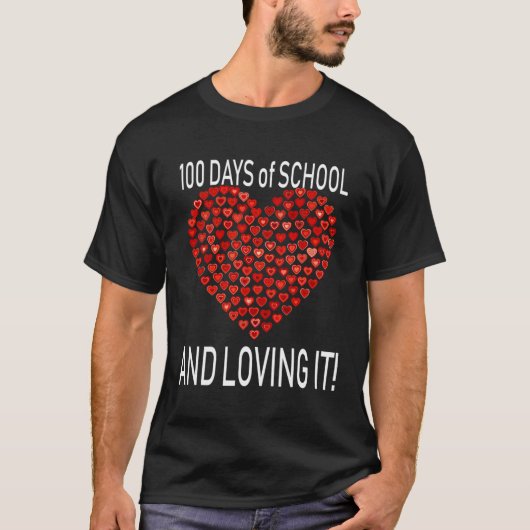 Liefdevolle 100 dagen van school hij blij t-shirt (Voorkant)