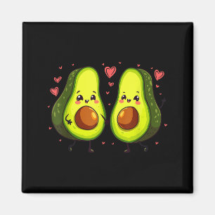 Liefdevolle Avocado Valentijnsdag Liefde Matching Magneet
