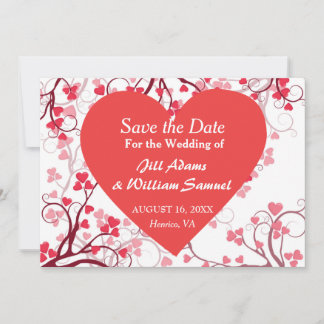 Liefdevolle Bewaar de Datum Valentijnshart Save The Date
