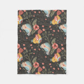 Liefdevolle Boho vogels bloemenpatroon Fleece Deken (Voorkant)