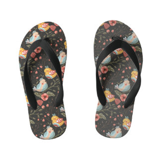 Liefdevolle Boho vogels bloemenpatroon Kinder Teenslippers