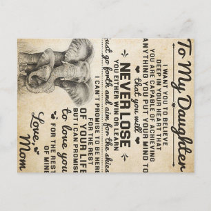 Liefdevolle Brief Aan Dochter   Prachtig Cadeau Aankondigingskaart