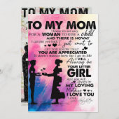 Liefdevolle Brief Aan Moeder | Prachtig Geschenk V Feestdagenkaart (Voorkant / Achterkant)