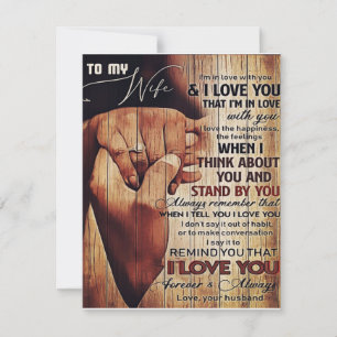 Liefdevolle brief aan vrouw, Prachtig cadeau, Kaart
