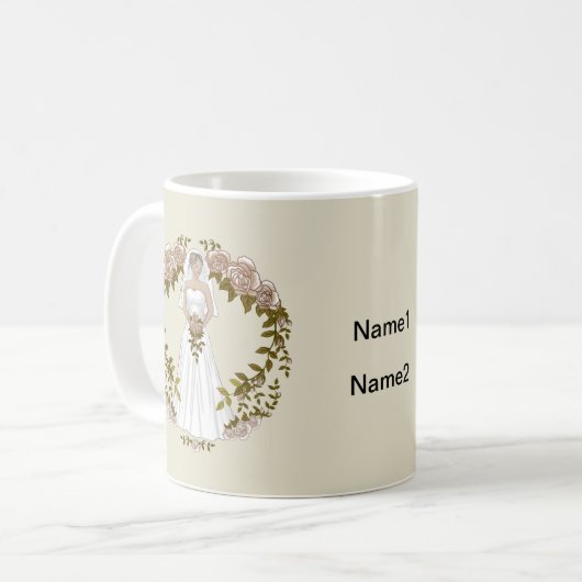 Liefdevolle bruid bruiloft Mok (Voorkant links)