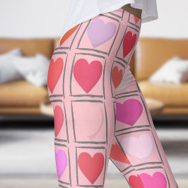 Liefdevolle Bubblegum Roze Valentijnse  Love Patte Leggings