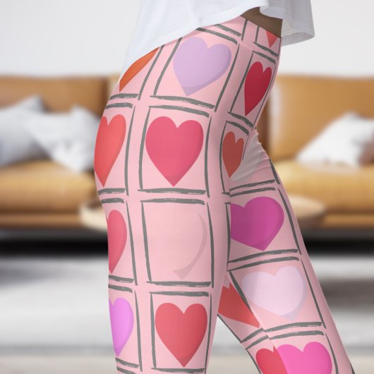 Liefdevolle Bubblegum Roze Valentijnse  Love Patte Leggings
