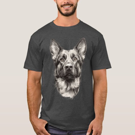 Liefdevolle Duitse Herdershond Schets Moppige Hond T-shirt (Voorkant)