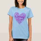 Liefdevolle fuchsia hart Shapecloud kunst T-shirt (Voorkant)