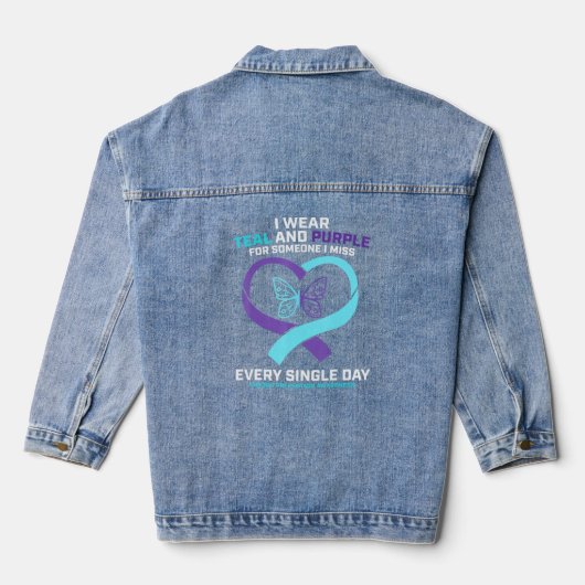Liefdevolle Geheugen Vlinder Zelfmoord Preventie A Denim Jacket (Achterkant)
