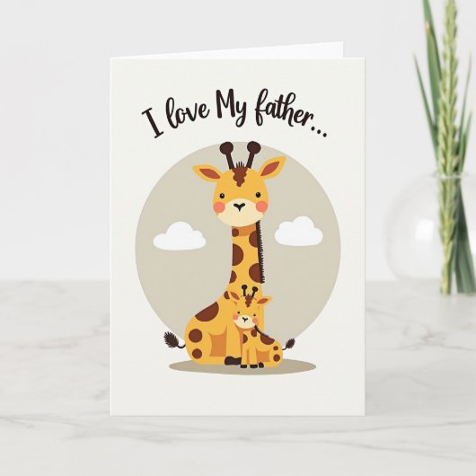 Liefdevolle Giraffe Papa's Dag Kaart (Voorkant)