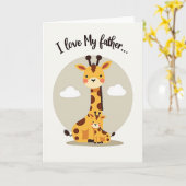 Liefdevolle Giraffe Papa's Dag Kaart (Gele Bloem)