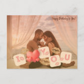 Liefdevolle Gouden Lippen Foto Echtgenoot Romantis Briefkaart (Voorkant)