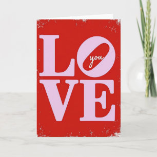 Liefdevolle grafische kaart met dikke letters