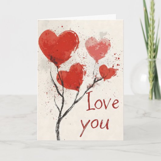 Liefdevolle Hart Feestdagen Kaart (Voorkant)
