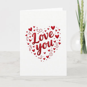 Liefdevolle Hartjes Romantische Kaart