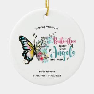 Liefdevolle herinnering aan een geliefde Butterfly Keramisch Ornament