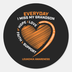 Liefdevolle herinnering aan mijn kleinzoon leukemi ronde sticker