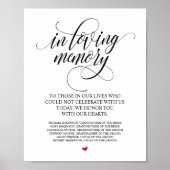 Liefdevolle Herinnering In Onze Hart Herdenkingsta Poster (Voorkant)