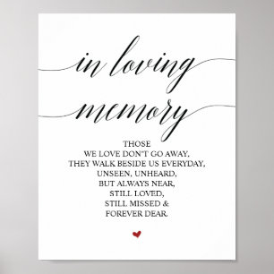 Liefdevolle Herinnering In Onze Hart Herdenkingste Poster