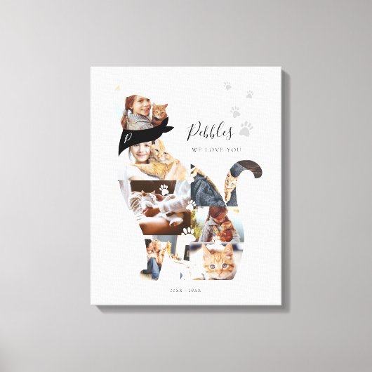 Liefdevolle Herinnering Kat Foto Collage Huisdier  Canvas Afdruk (Voorkant)