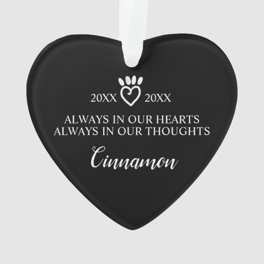 Liefdevolle herinnering Zwarte Krijtbord Kat Memor Ornament (achterkant)