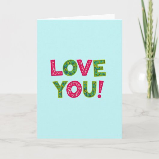 Liefdevolle Kaart met Vette Letters (Voorkant)