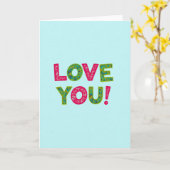 Liefdevolle Kaart met Vette Letters (Gele Bloem)