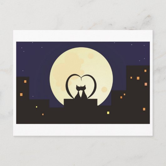 liefdevolle katten briefkaart (Voorkant)