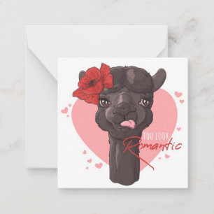 Liefdevolle Lama Notitiekaartje