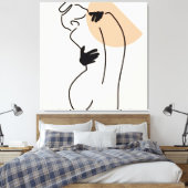 Liefdevolle lijnkunst canvas afdruk (Insitu (Slaapkamer))