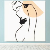 Liefdevolle lijnkunst canvas afdruk (Insitu (Houten vloer))