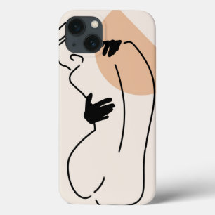 Liefdevolle lijnkunst iPhone 13 hoesje