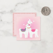 Liefdevolle Llama Notitiekaartje (Voorkant / Achterkant in situ)