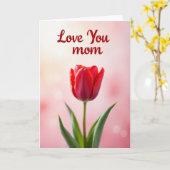 Liefdevolle Moeder Tulpen Rode Kaart (Gele Bloem)