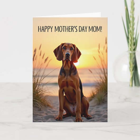Liefdevolle Moederdag Hond Strand Kaart (Voorkant)