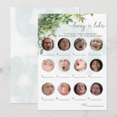 Liefdevolle of Arbeid Groen Baby shower Spel Kaart (Voorkant / Achterkant)