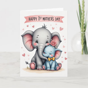 Liefdevolle Olifant Moederdagkaart Kaart