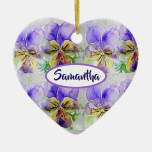 Liefdevolle Persoonlijke Meisjesnaam Bloemornament Keramisch Ornament